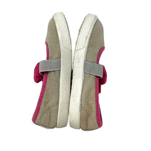 Faded Glory Girls Tan Pink Canvas Slip On Shoes Size 7 - Picture 5 of 12